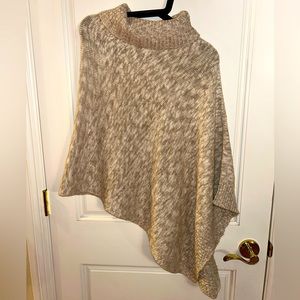 Eileen Fisher Asymmetrical Turtleneck Poncho One Size